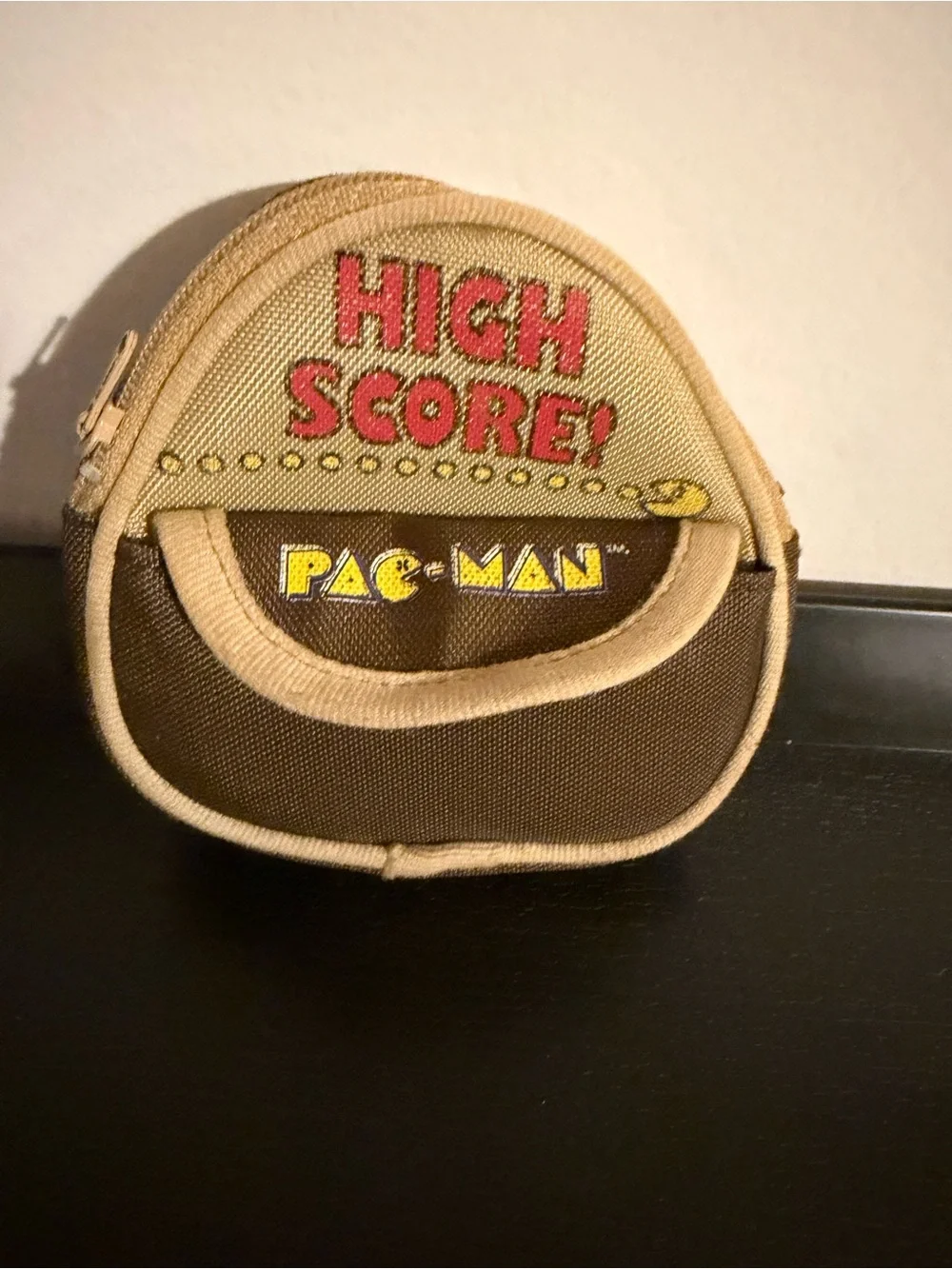 Pac-Man High Score Brown Coin Pouch Vintage 1980